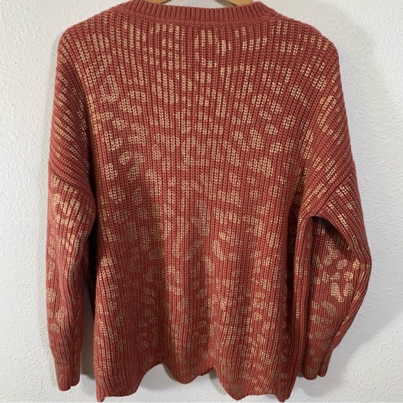 ENTRO Womens Size L Oversized Bulky Heavy Knit Sweater Crew Neck Long Sleeve Hem - Picture 3 of 12